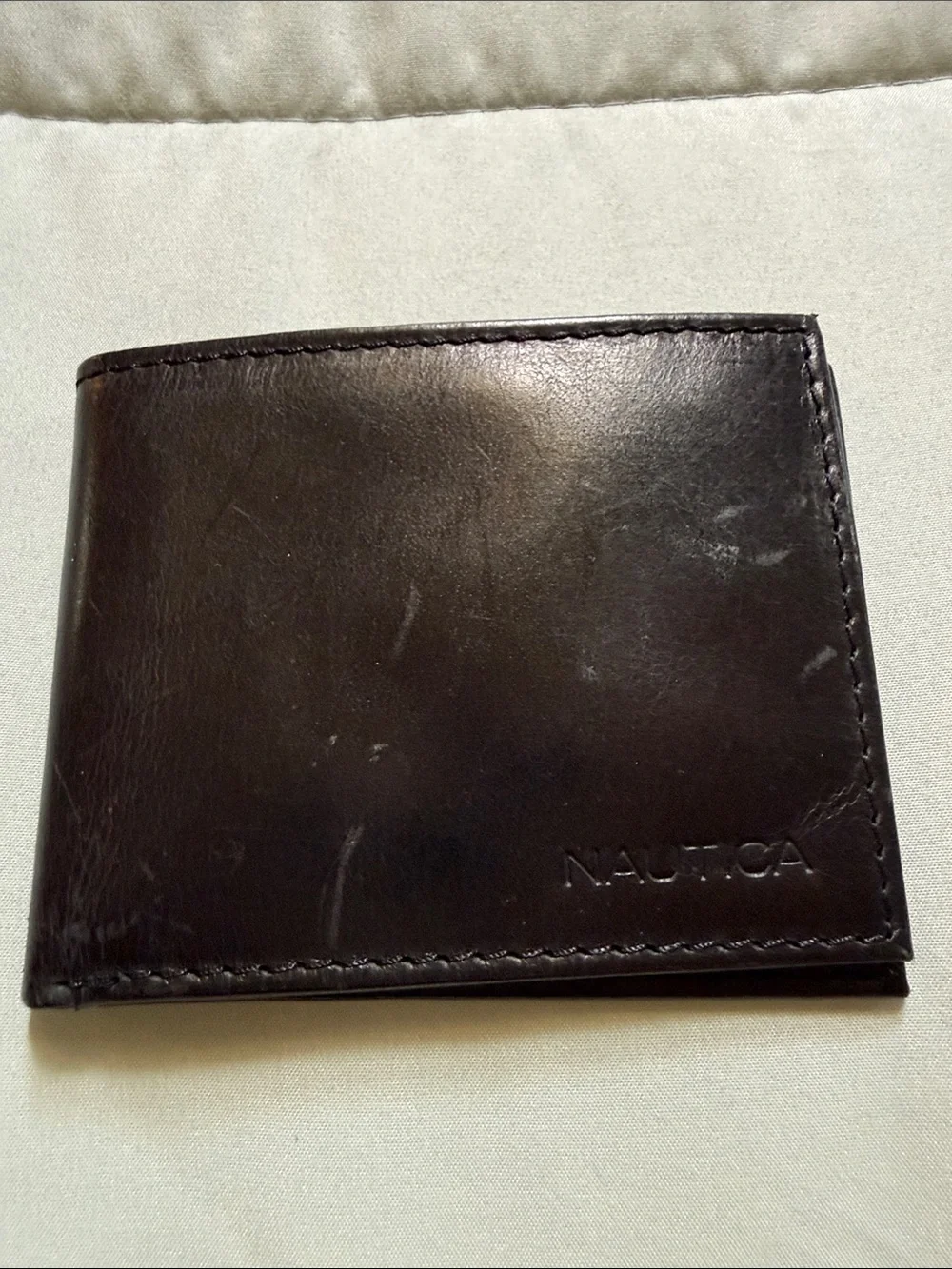 Nautica Men's Black Leather Bi-Fold Wallet